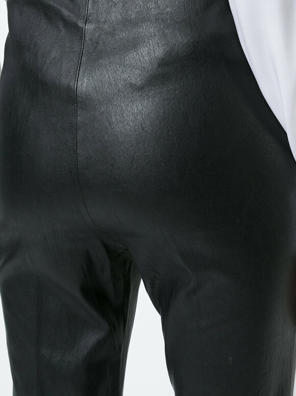 Vince - Black Leather Split Hem Cropped Pant