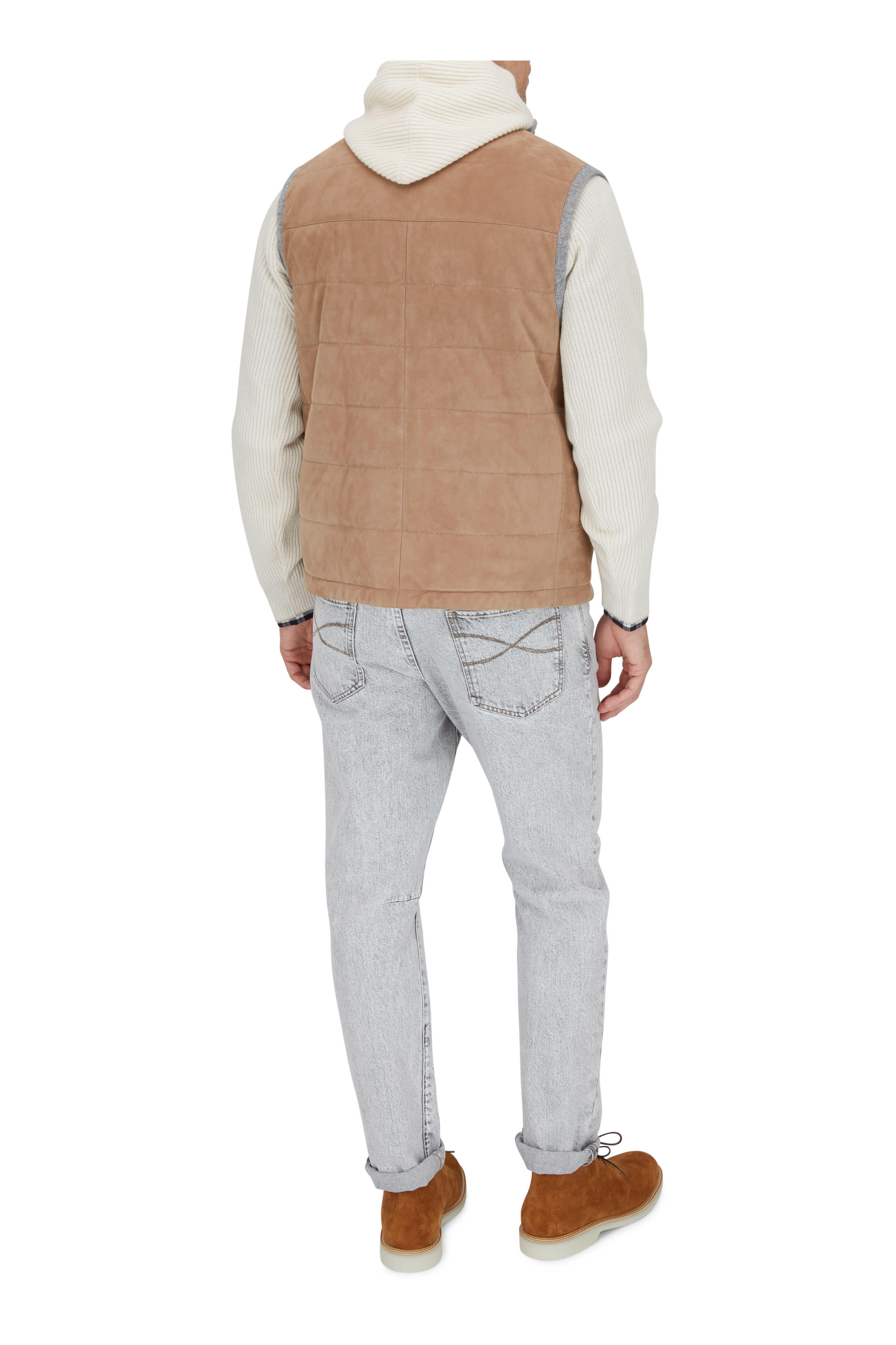 Brunello Cucinelli - Tan Ribbed Cashmere Hoodie