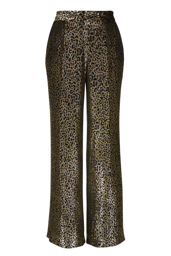 Libertine Vreeland Aarons Gold Animal Print Slim Pant