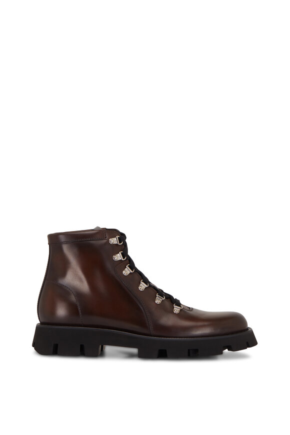 Berluti - Dark Brown Leather Hiking Boot