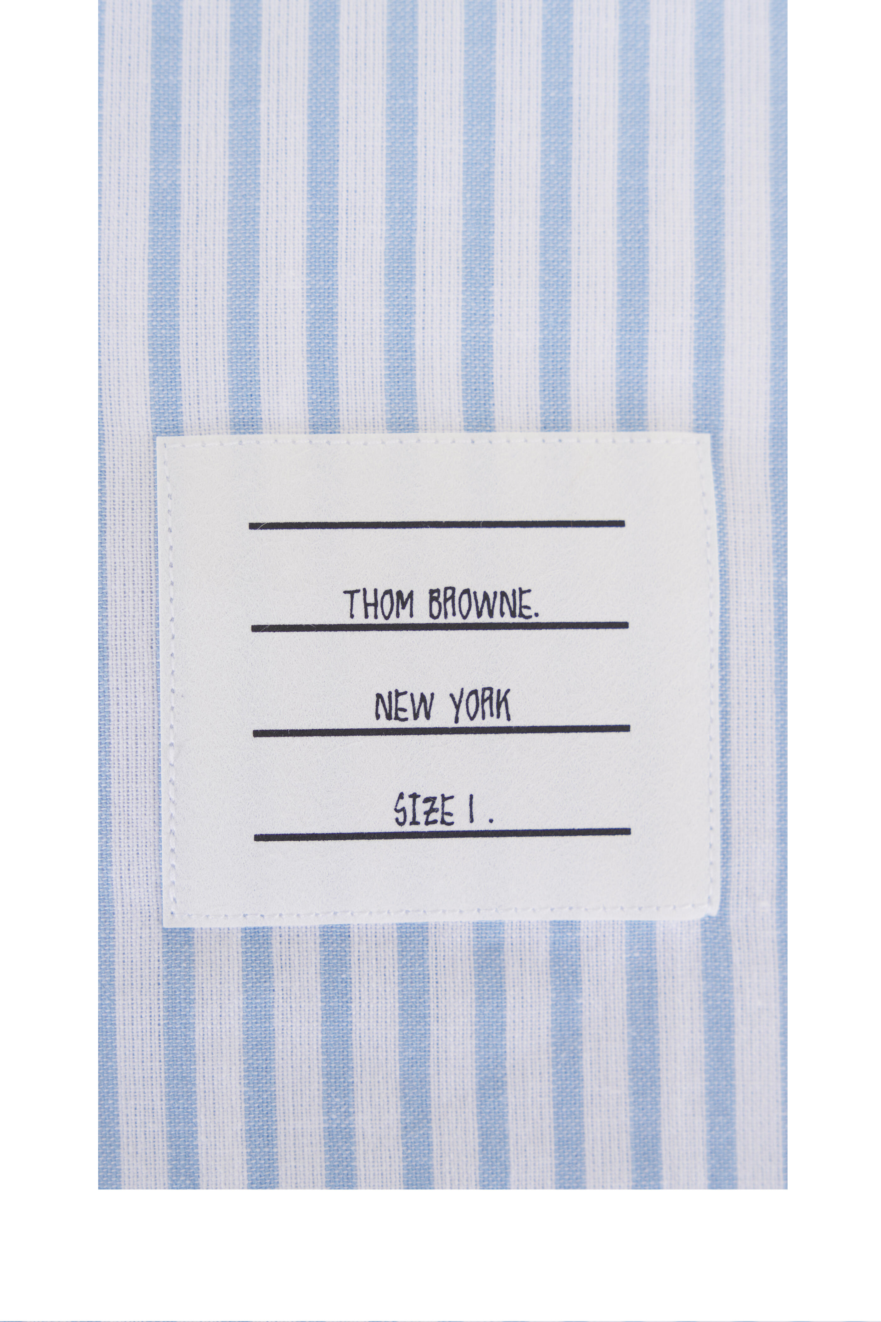 Thom Browne - Madras Blue & White Stripe Armband Sport Shirt