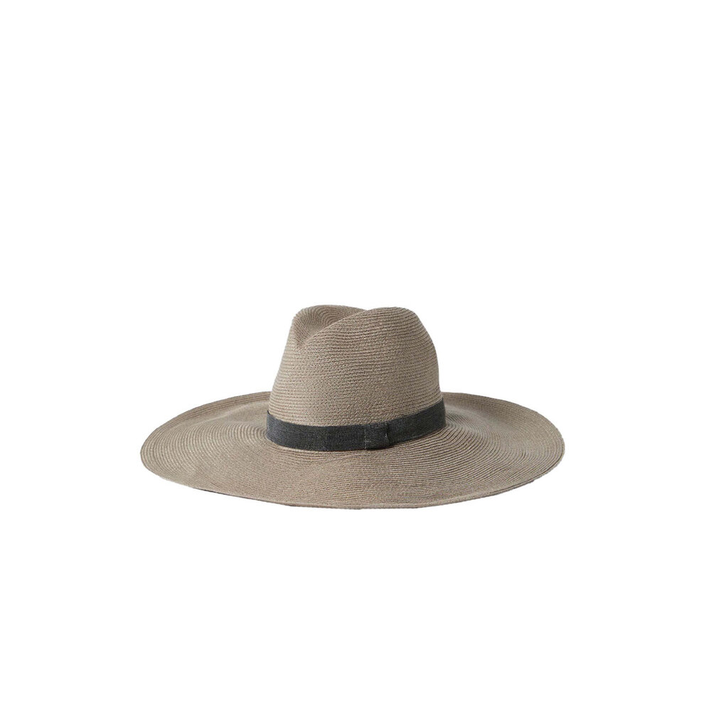 Brunello Cucinelli - Hemp Cotton Wide Brim Hat in Desert