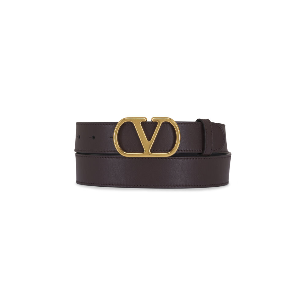 ベルト VALENTINO GARAVANI Brown Leather Belt Valentino Garavani VLogo Reversible Leather Belt, 30mm