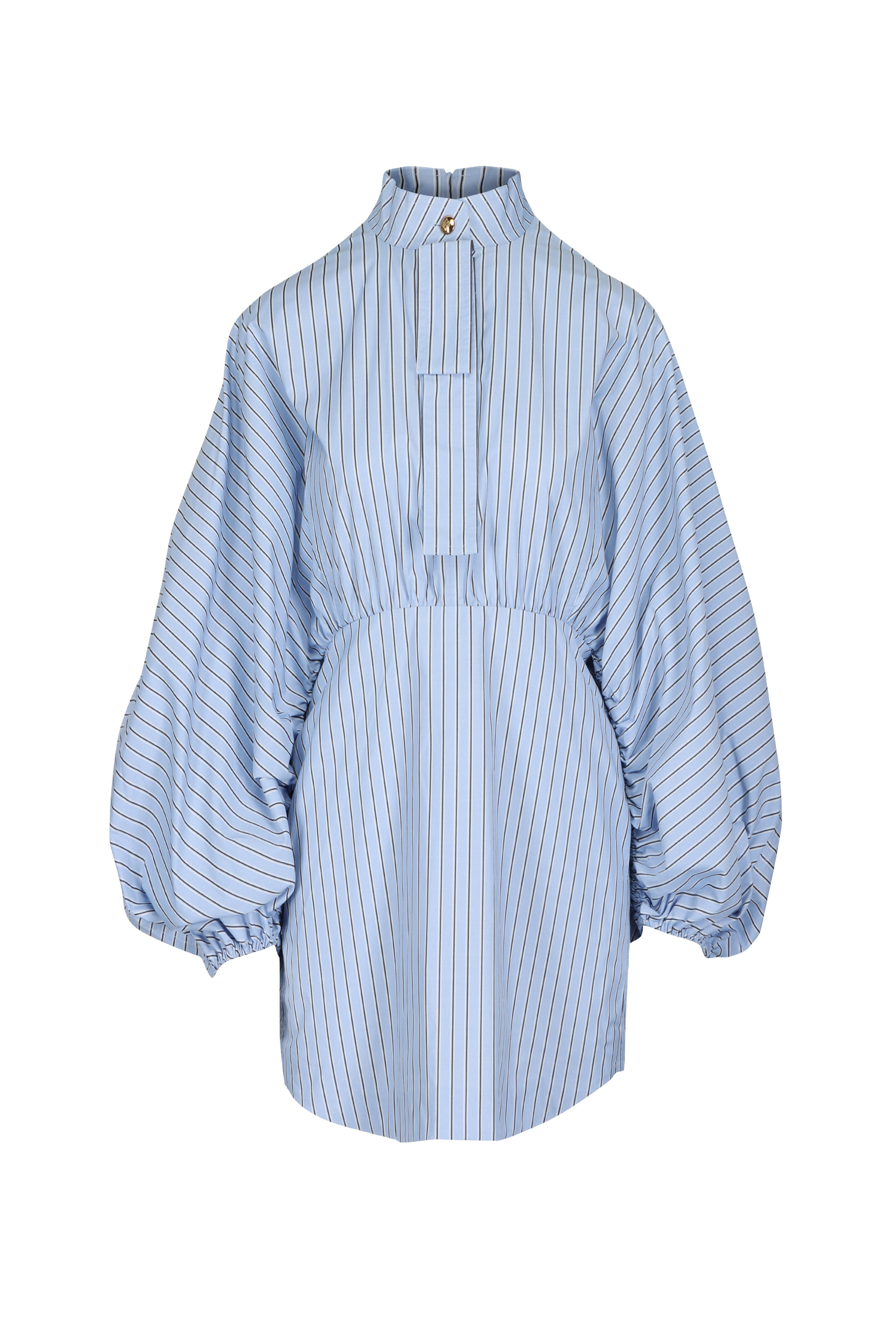 Zimmermann - Drawstring Hydrangea Stripe Mini Dress