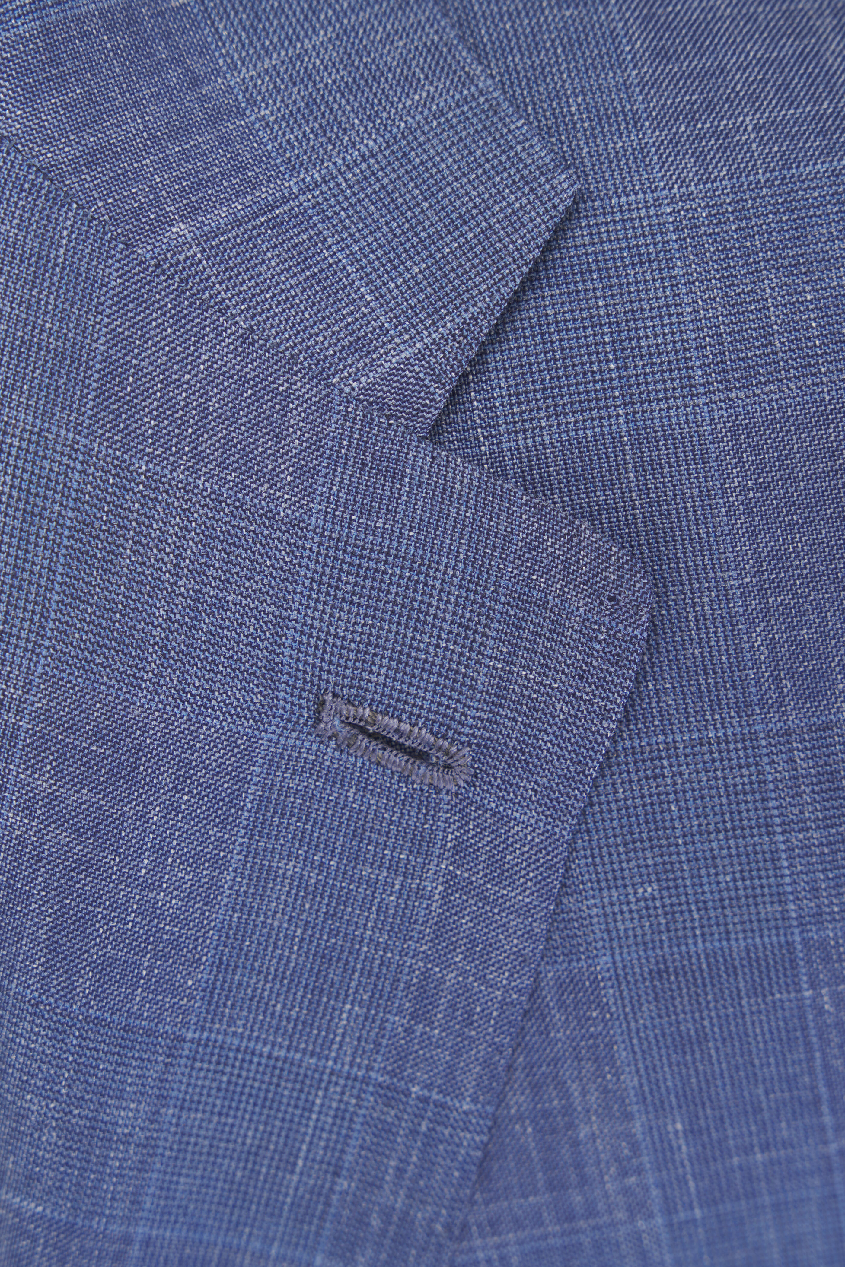 Kiton - Slate Blue Tonal Plaid Wool, Silk & Linen Suit