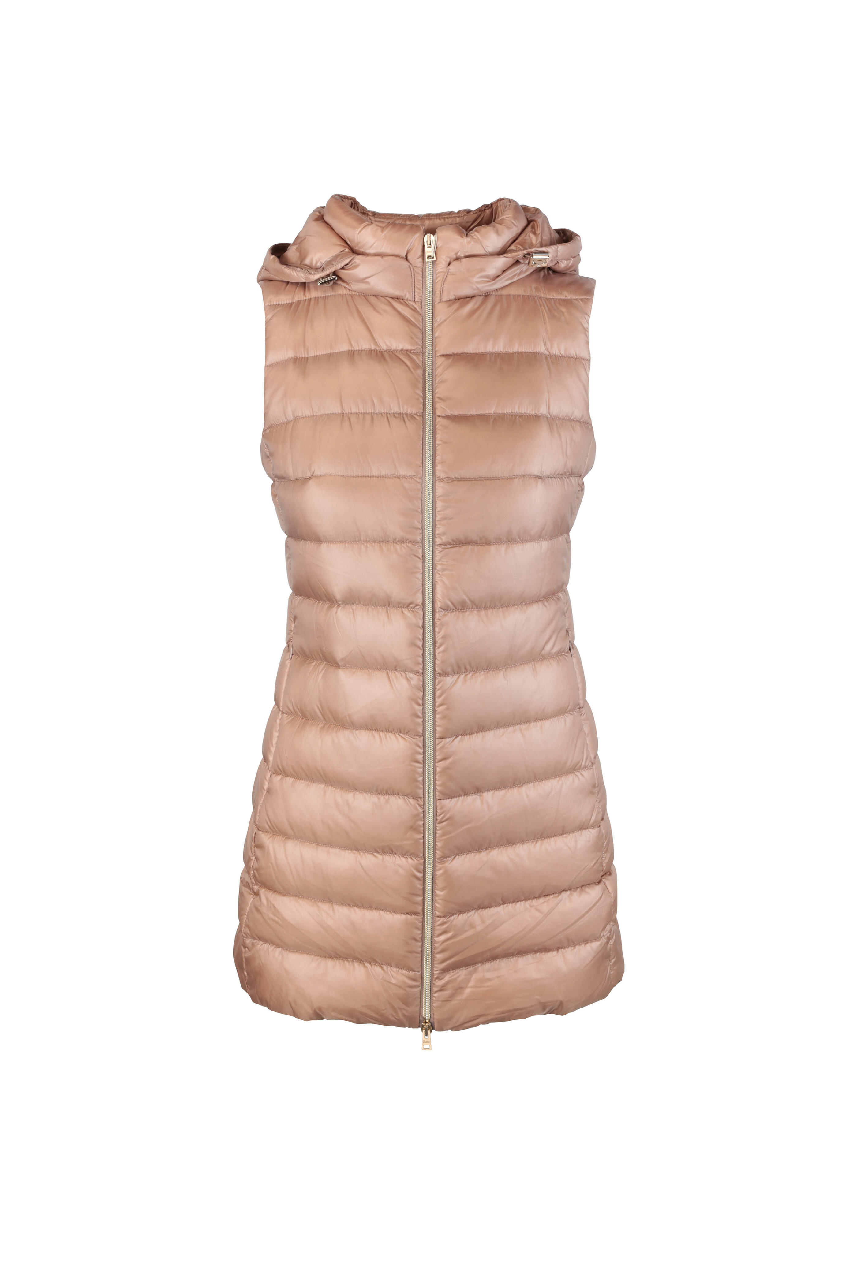 Herno - Camel Long Fitted Puffer Vest