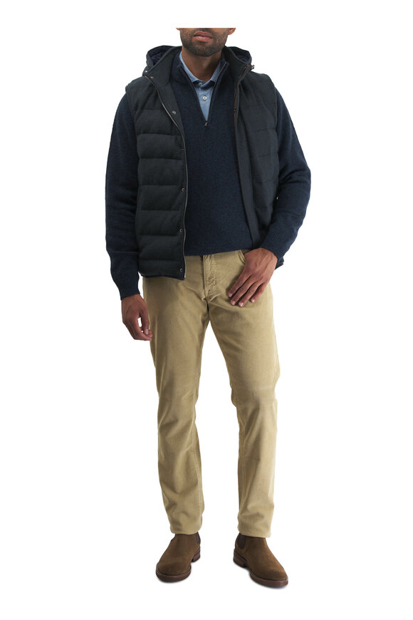 Maurizio Baldassari - Blue Mouline Quarter Zip Pullover 