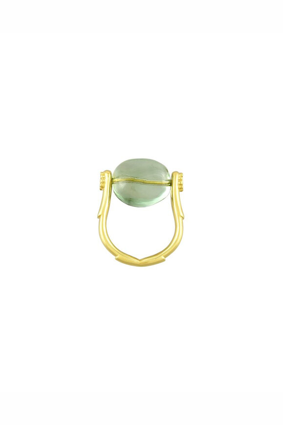 Van Gelder Single Tumbler Green Amethyst Ring - view 2