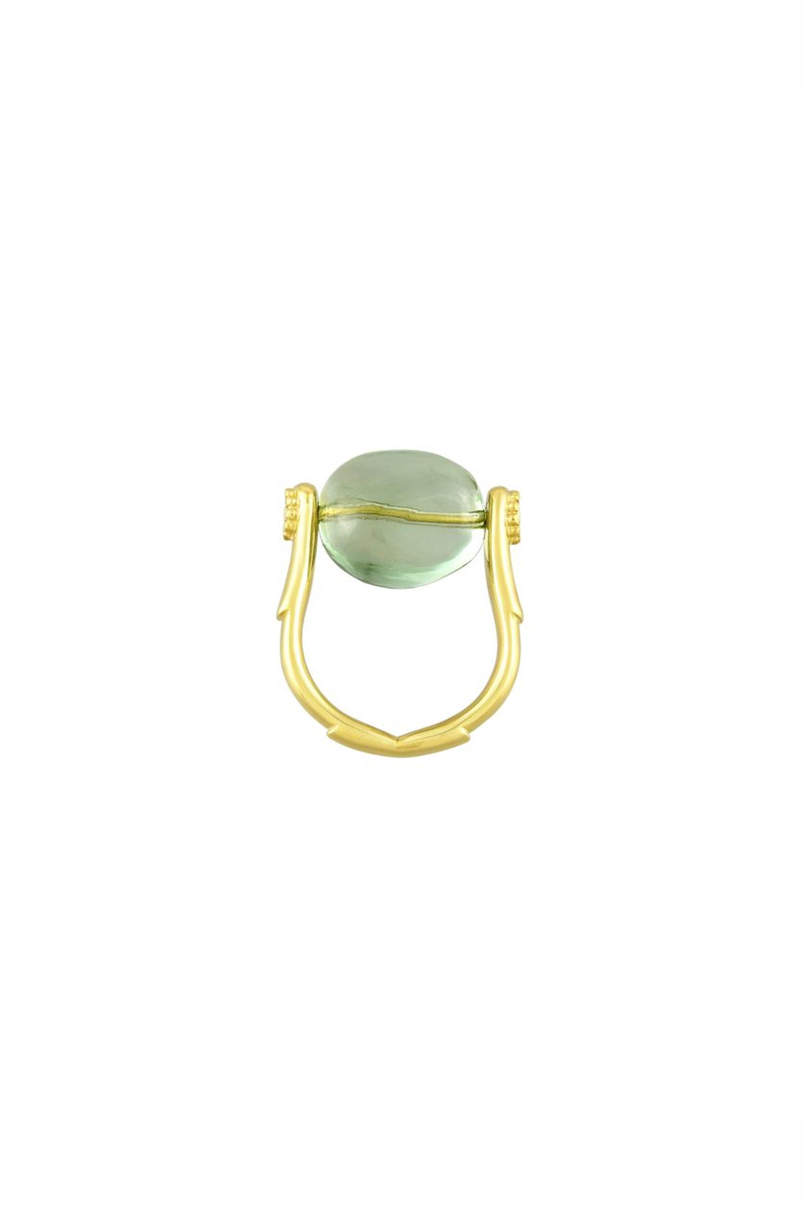 Van Gelder - Single Tumbler Green Amethyst Ring - view 2