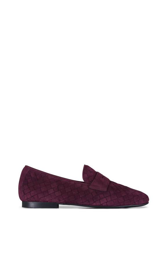 Ron White Maddie Burgundy Woven Suede Loafer - view 3