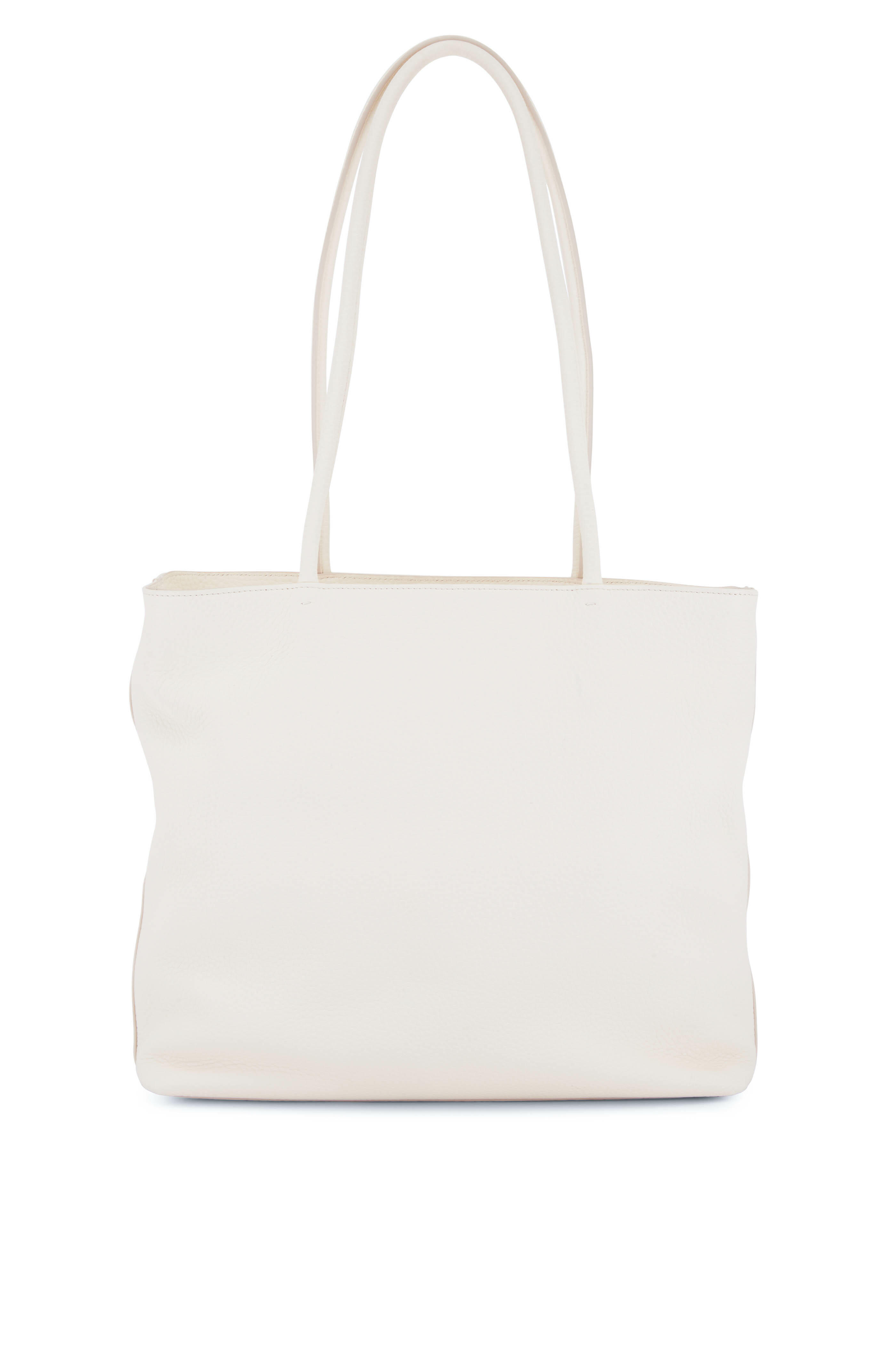 The Row Portfolio Milk Grained Leather Medium Shopper Tote