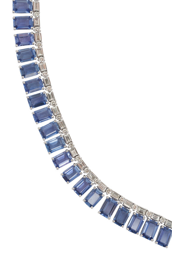 Sutra - 18k Blue Sapphire Diamond Necklace