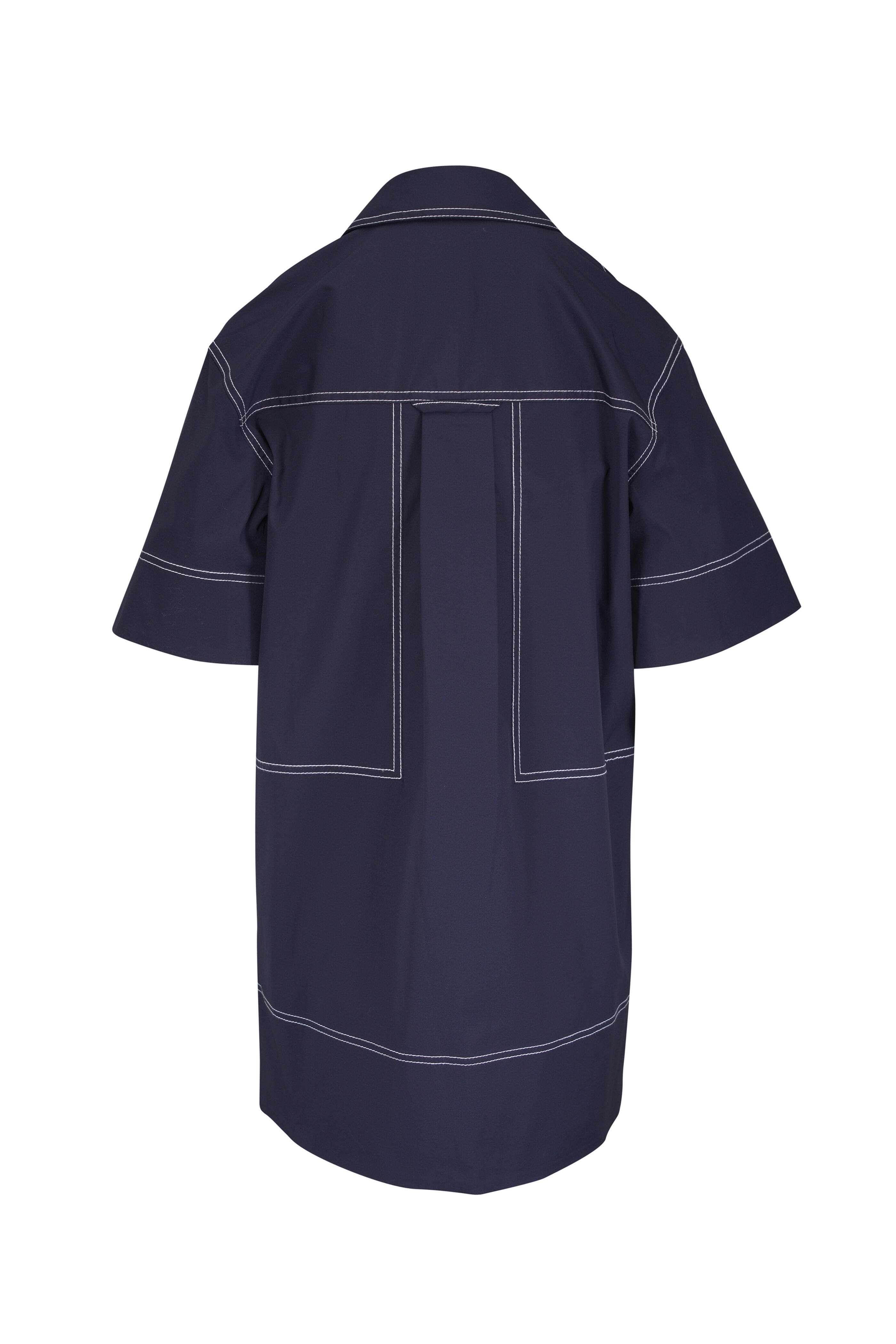 Veronica Beard - Phelix Navy Stretch Cotton Mini Dress - view 2