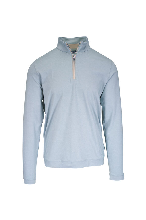 Peter Millar Albatross Light Willow Quarter-Zip Pullover