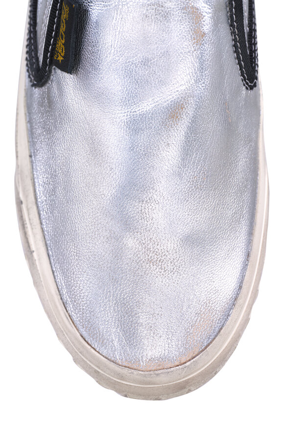 Golden Goose Vce Silver Metallic Leather Slip On Sneaker - view 5