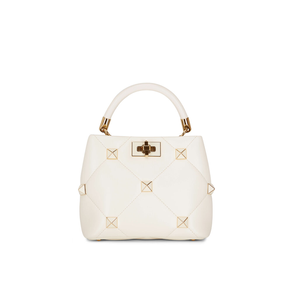 Valentino Garavani - Ivory Leather & Lacquered Studs Bag