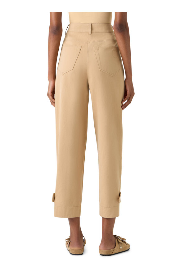 Akris Punto Fraser Beige Cotton Gabardine Barrel Leg Pant - view 3