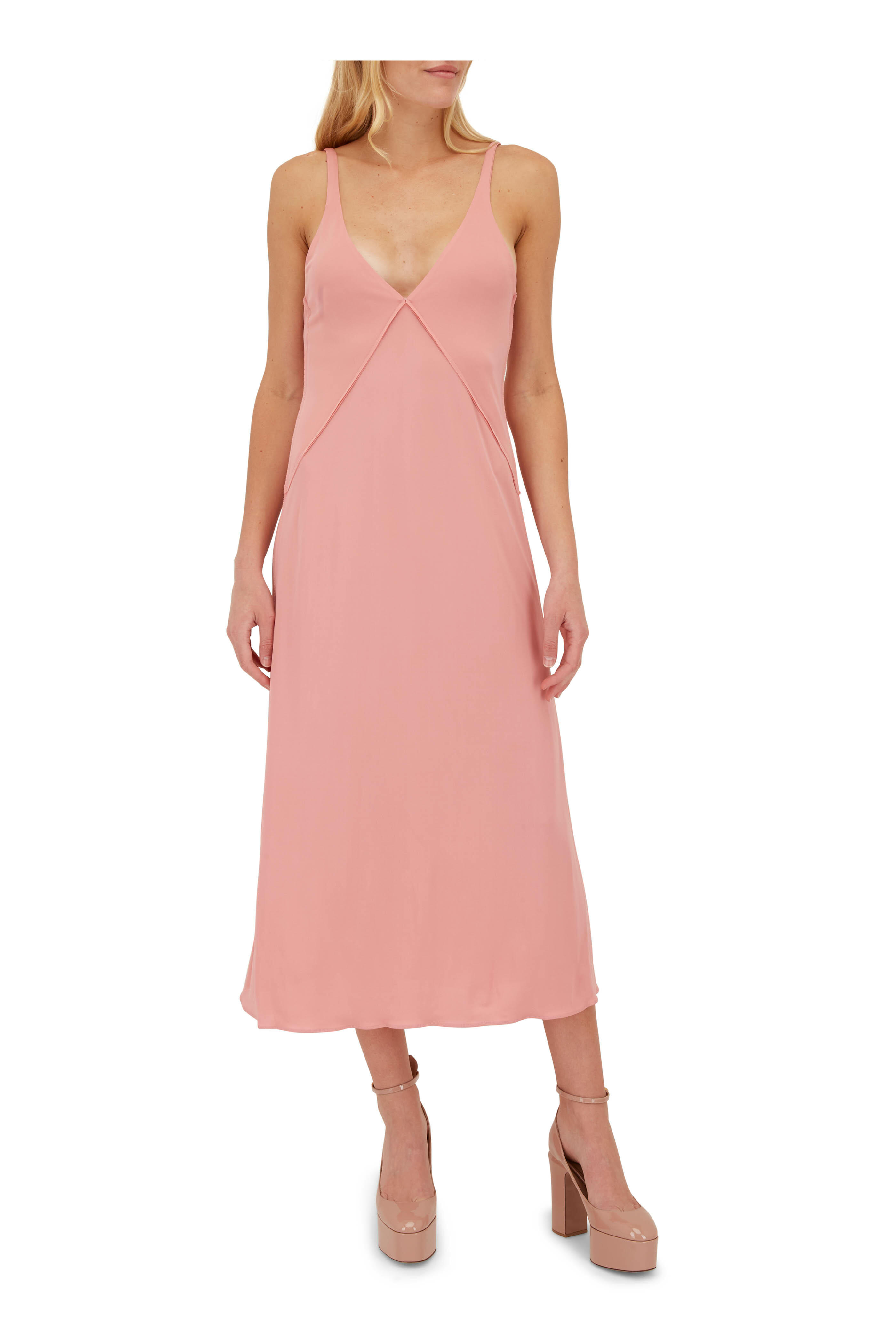 Khaite - Francine Salmon Sleeveless Dress