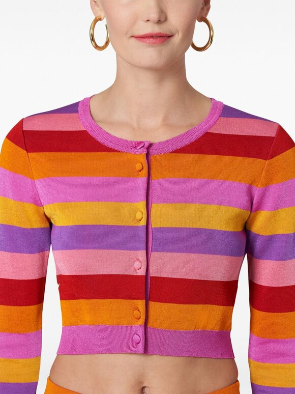 Carolina Herrera - Multicolor Stripe Cropped Cardigan