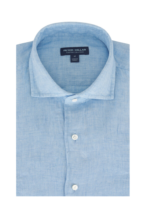 Peter Millar Astino Lino Blue Frost Sport Shirt - view 1