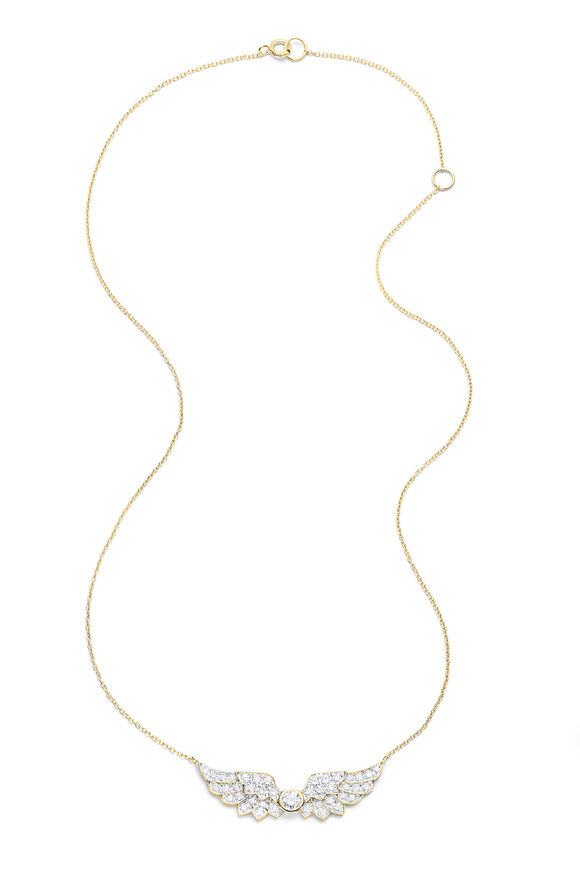 Nam Cho 18k Yellow Gold Diamond Angel Wing Necklace - view 1