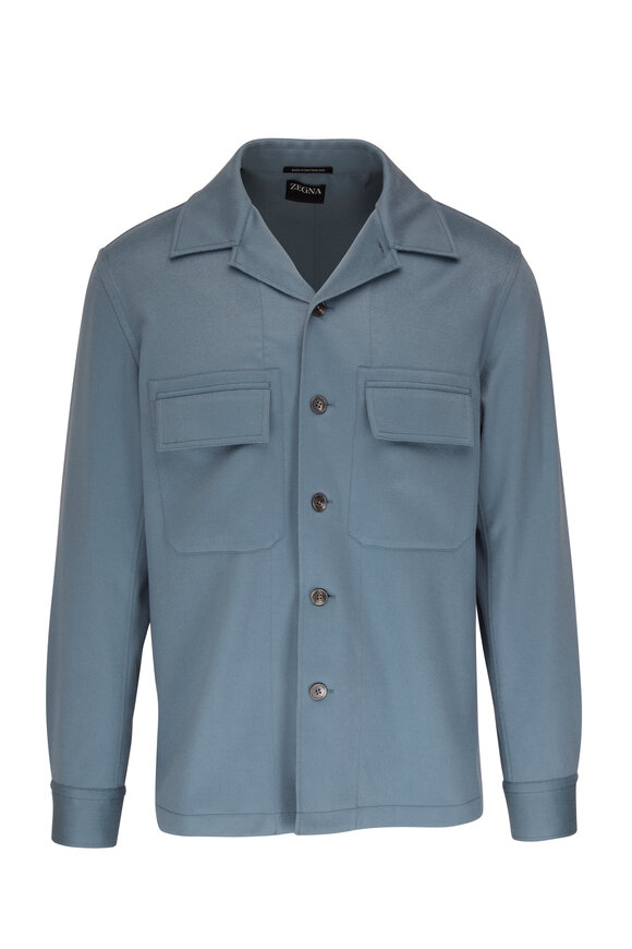 Zegna - Light Avio Blue Cashmere Overshirt 