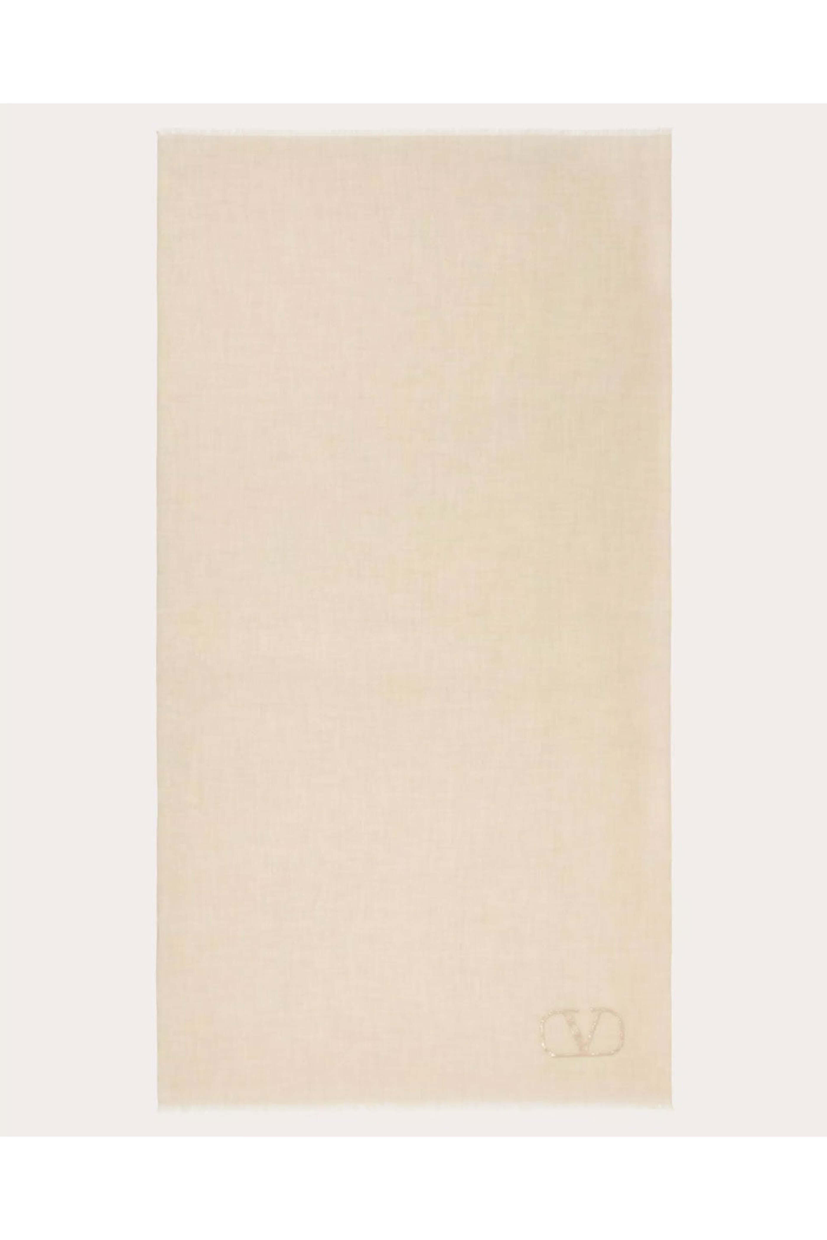 Valentino Garavani - Vlogo Signature Cashmere and Silk Shawl in Camel