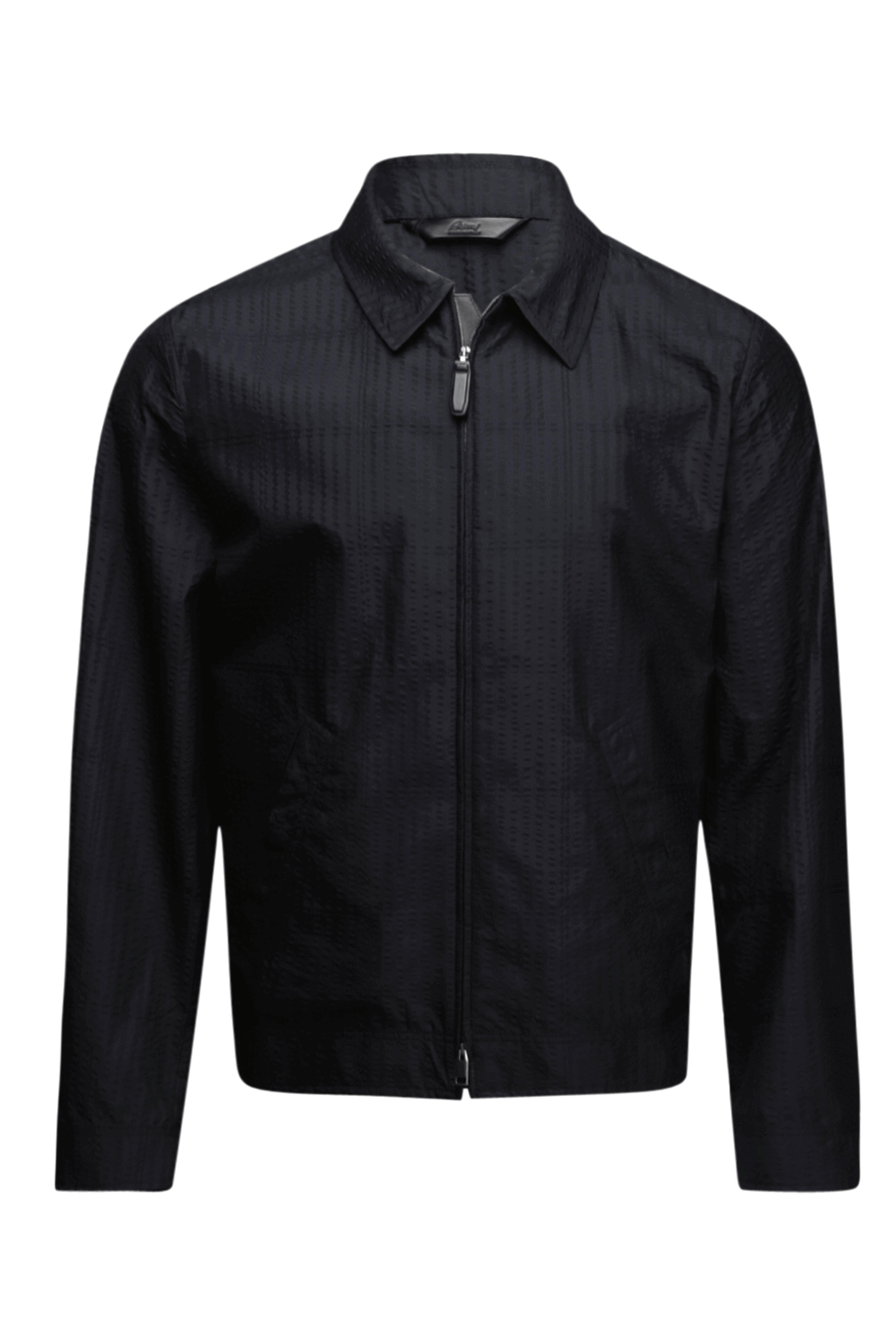 Brioni - Midnight Blue Seersucker Bomber | Mitchell Stores