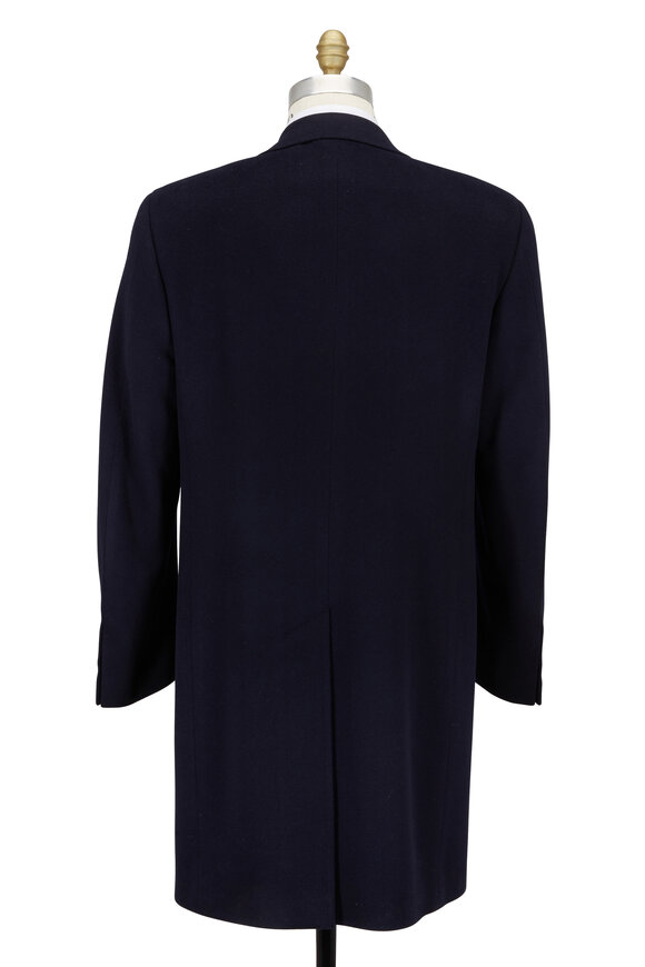 Canali - Navy Blue Wool & Cashmere Topcoat