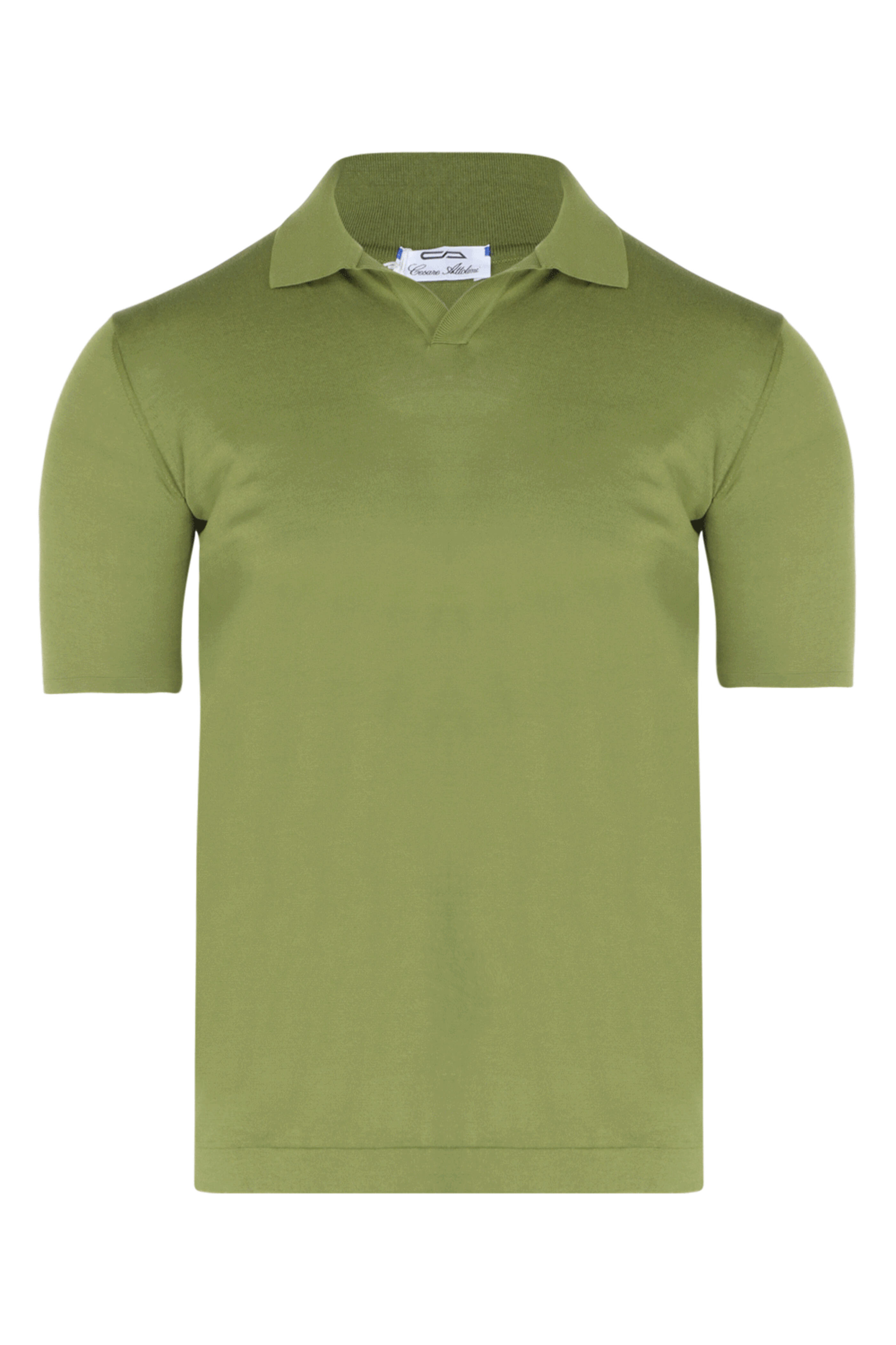 Cesare Attolini - Verde Johnny Collar Polo | Mitchell Stores