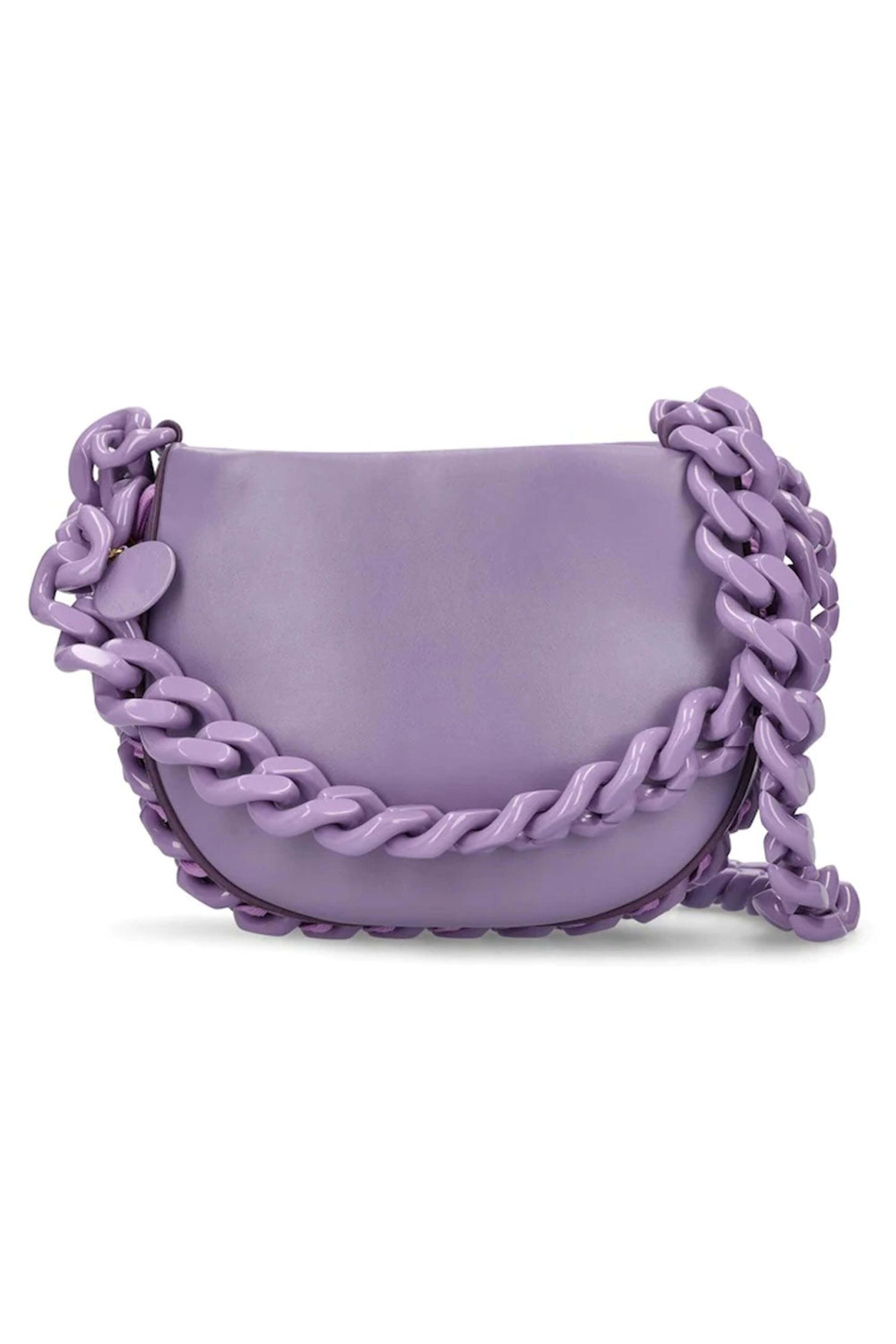 Stella McCartney - Small Puffy Tonal Frayme Shoulder Bag in Grape