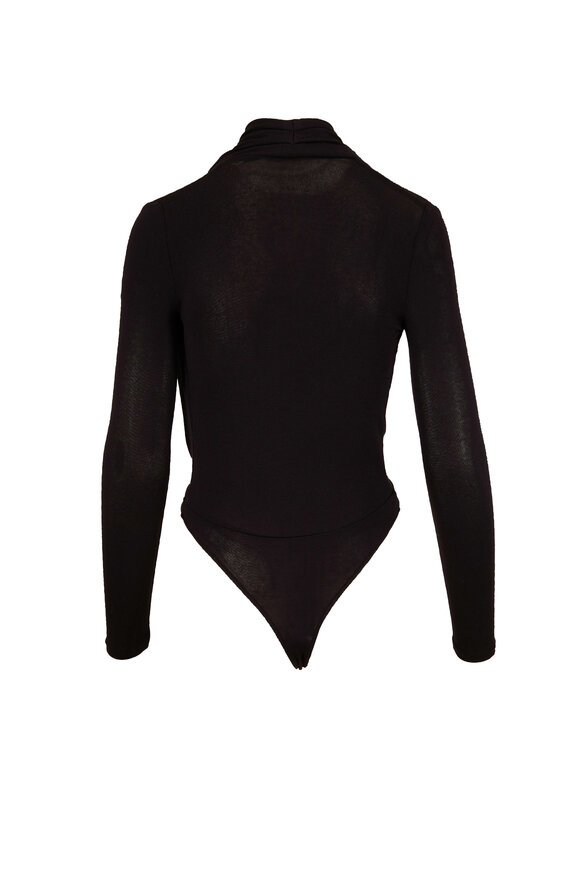 Vince - Black Crossover V-Neck Bodysuit