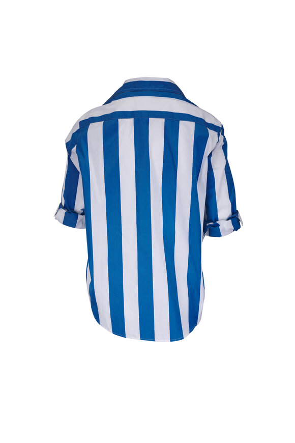 Frank & Eileen Eileen Wide Blue Stripe Relaxed Button Up Shirt - view 2