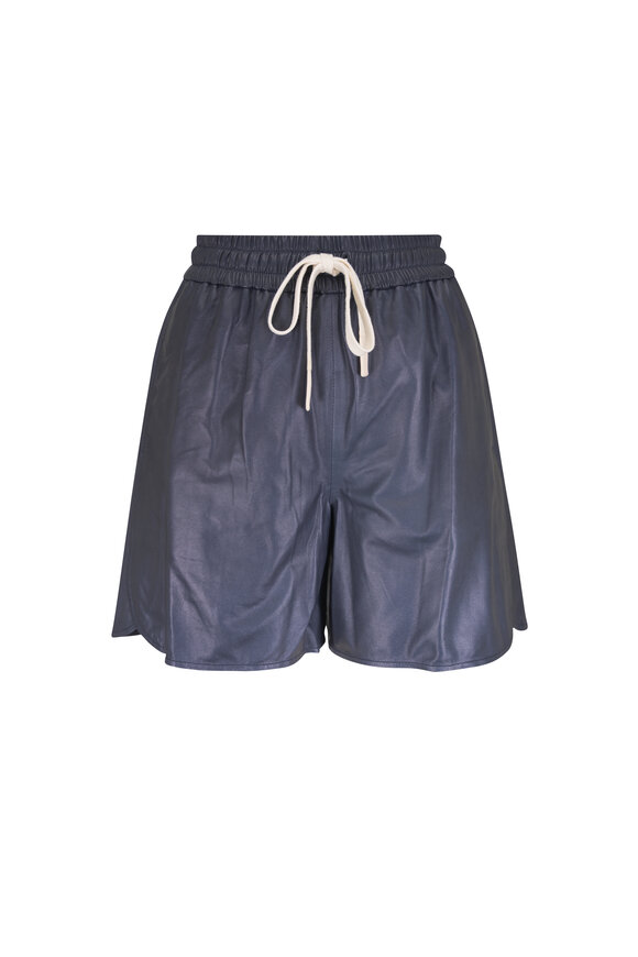 TWP Boy Boxer Midnight Paper Leather Shorts - view 1
