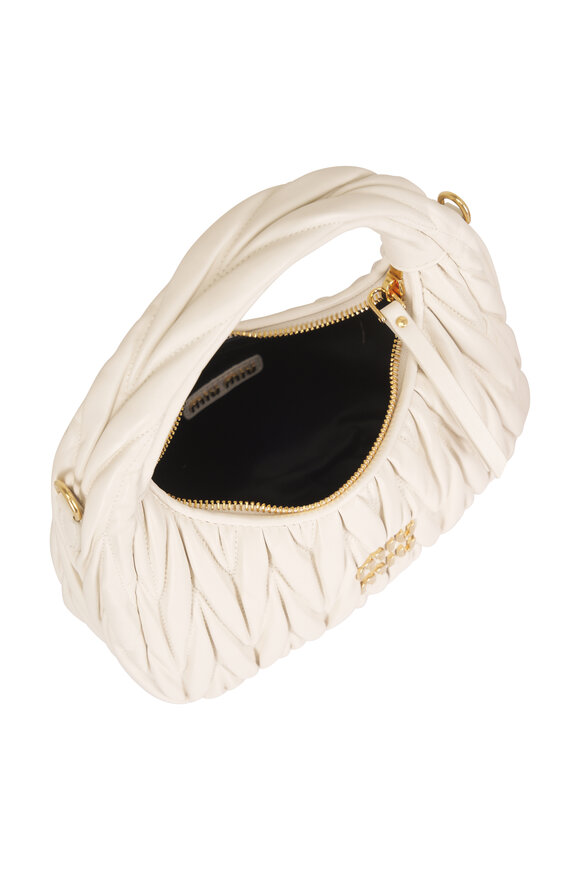 Miu Miu Small Wander White Quilted Leather Crossbody - view 6