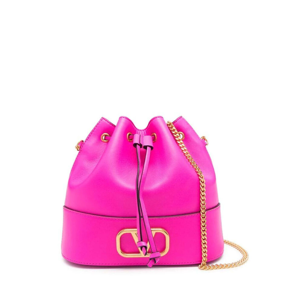 ショルダーバッグ・ポシェット 25AW VALENTINO GARAVANI V-logo leather bucket bag Rosso Valentino Garavani - VLOGO Bucket Bag in Pink | Mitchell Stores