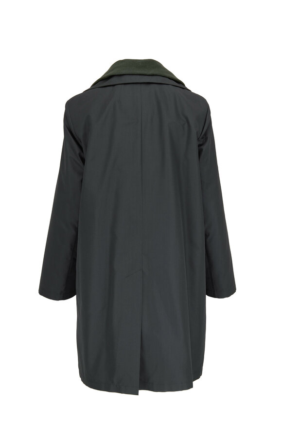 Akris - O'Neill Bottle Green Silk Coat