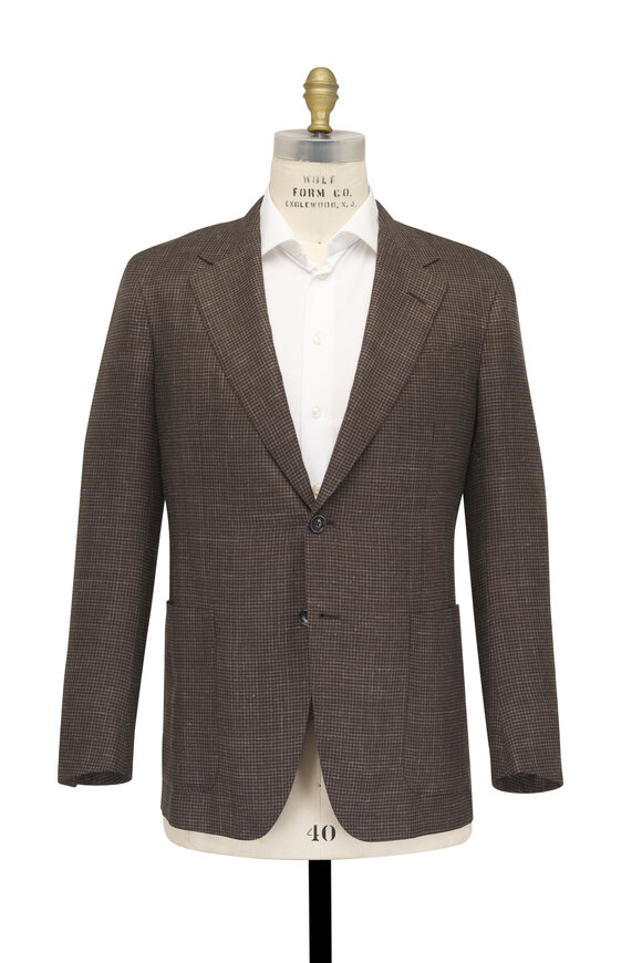 Zegna Dark Brown Micro Houndstooth Sportcoat - view 3