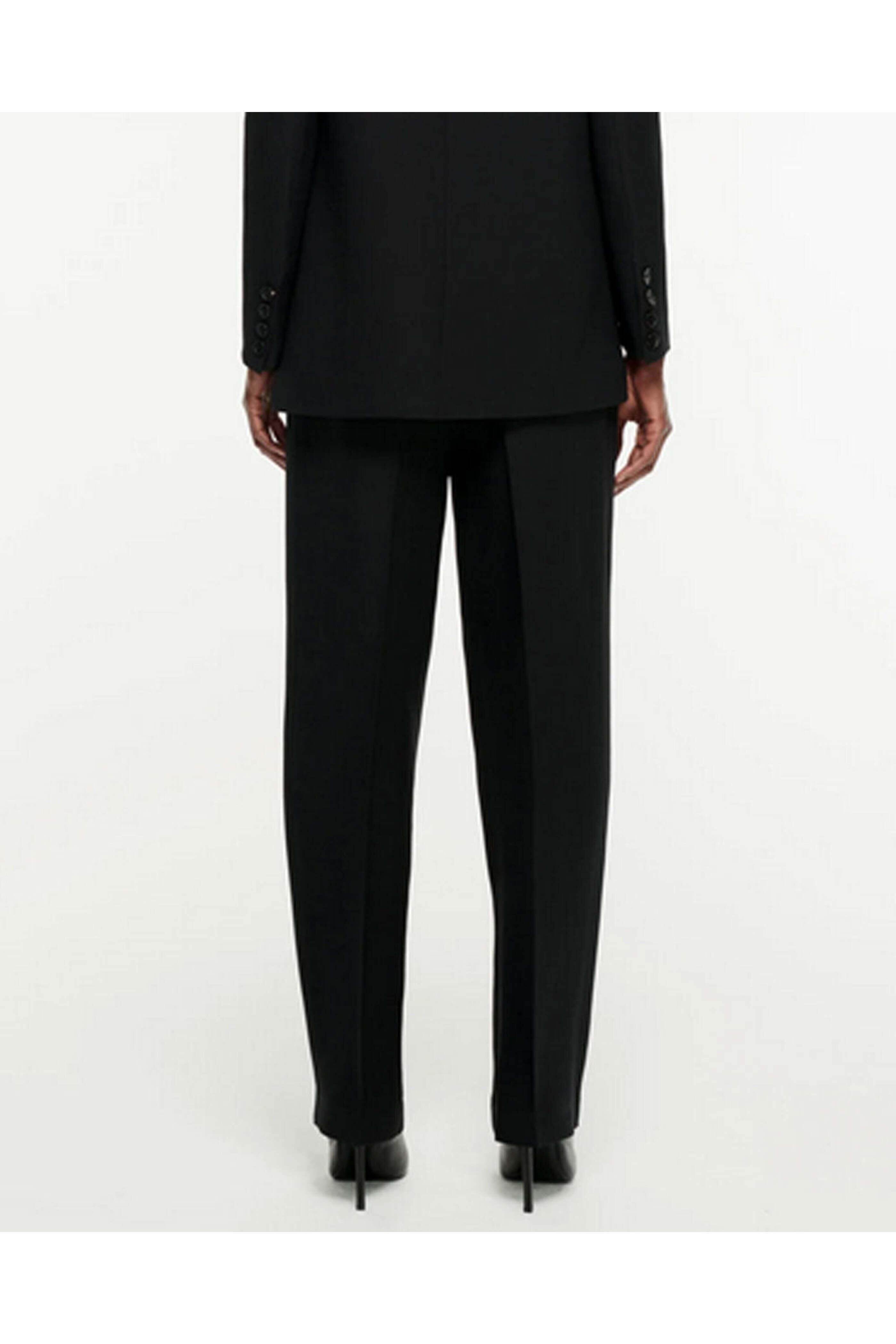 Roland Mouret - Black Silk Wool Straight Trouser