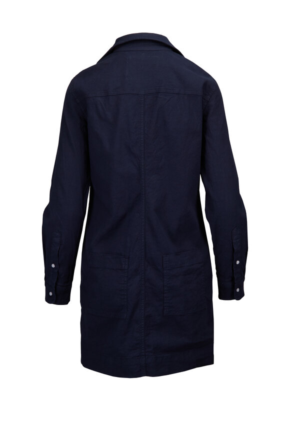 Frank & Eileen Ireland Navy Blue Linen Utility Dress - view 2
