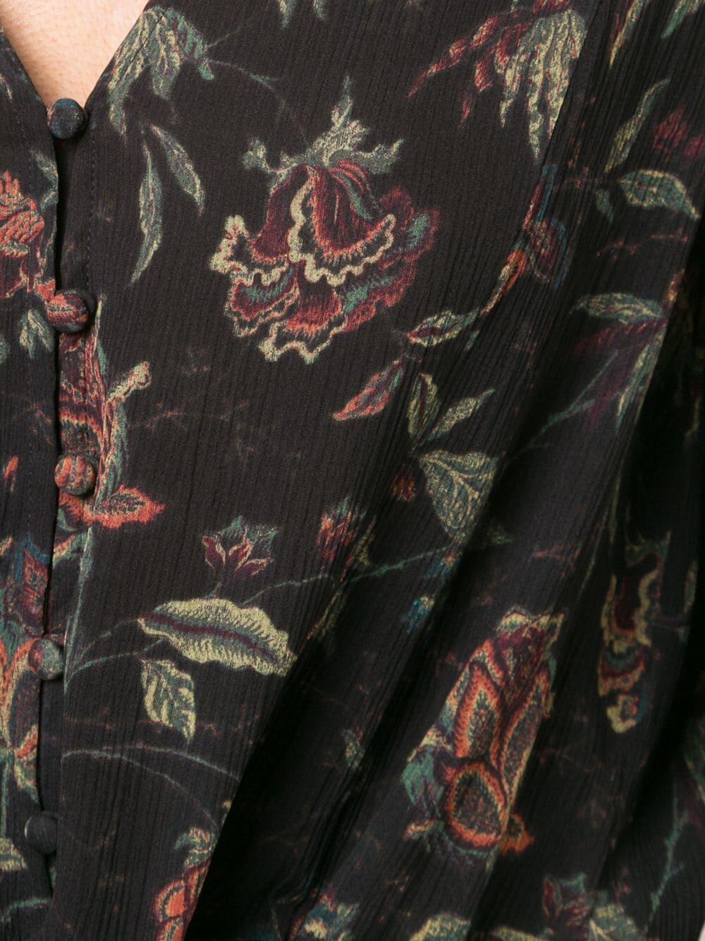 Paige - Cameron Black Silk Floral Blouse