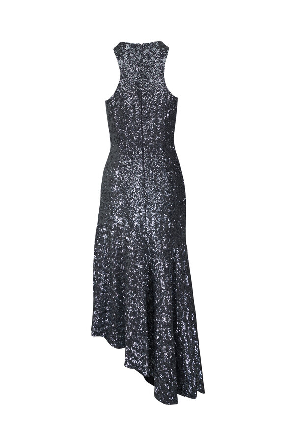 Michael Kors Collection - Sequin Asymmetric Drape Tank Dress