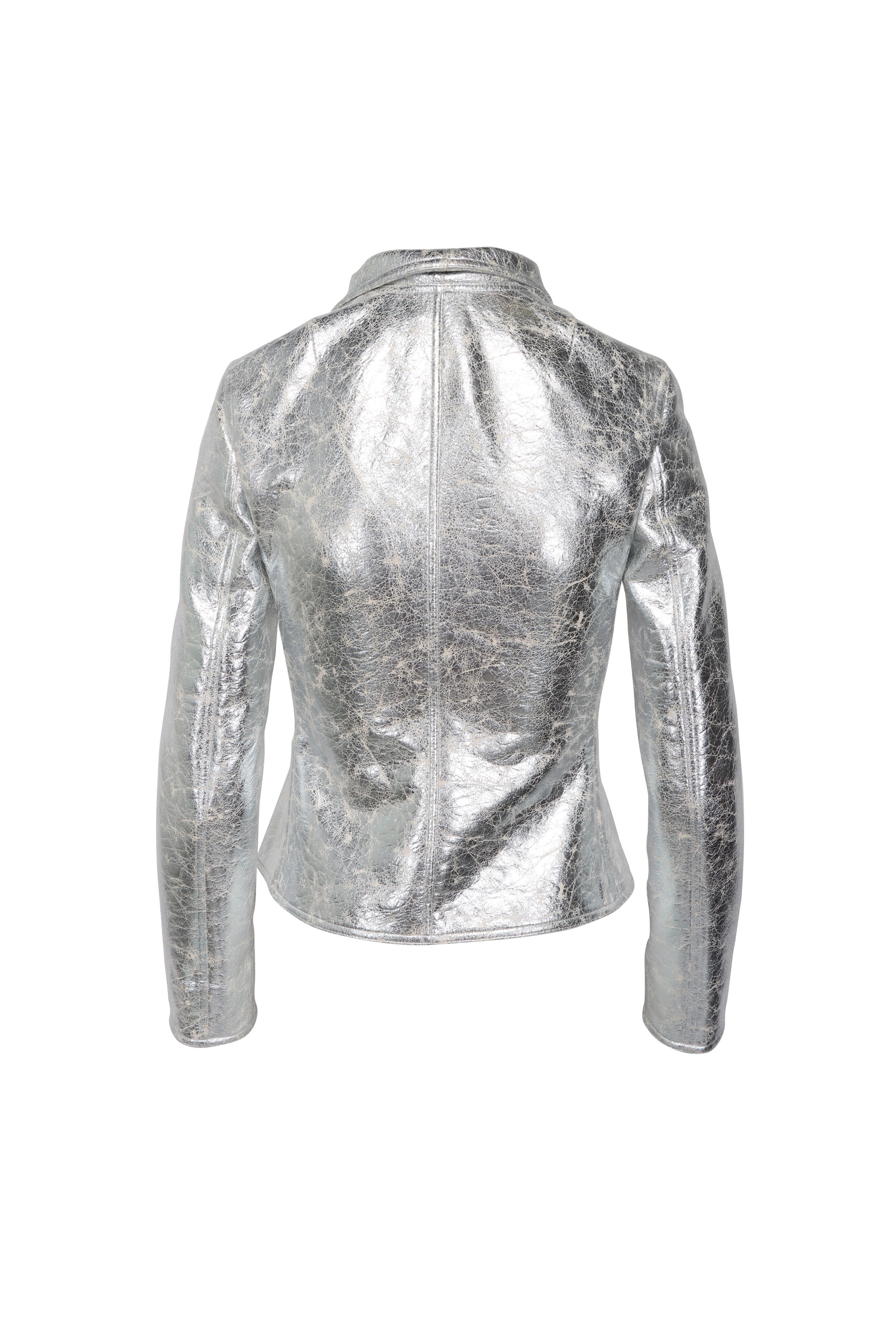 Akris Punto - Aluminum Metallic Moto Jacket