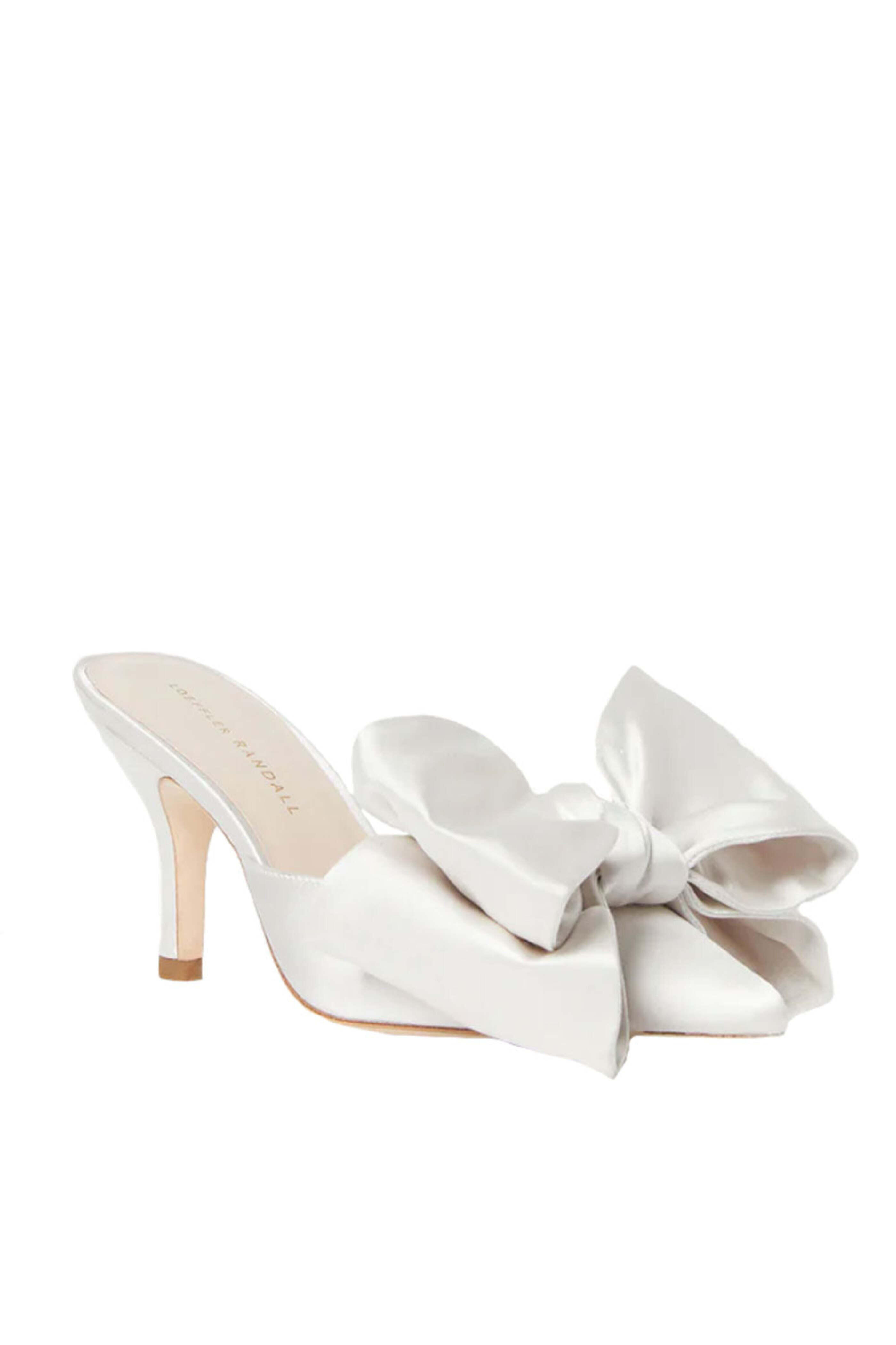 Loeffler Randal - Margot Satin Bow Mule in Cream
