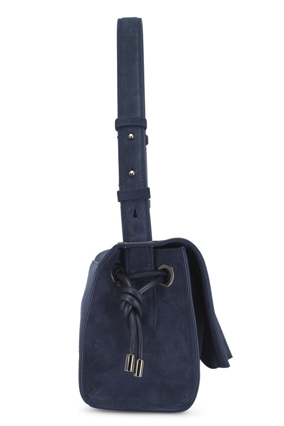 Christian Louboutin Baggy Small Navy Blue Suede Shoulder Bag - view 5