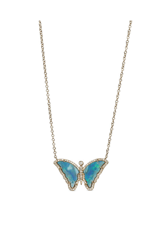 Kai Linz Diamond Opal Butterfly Necklace - view 1