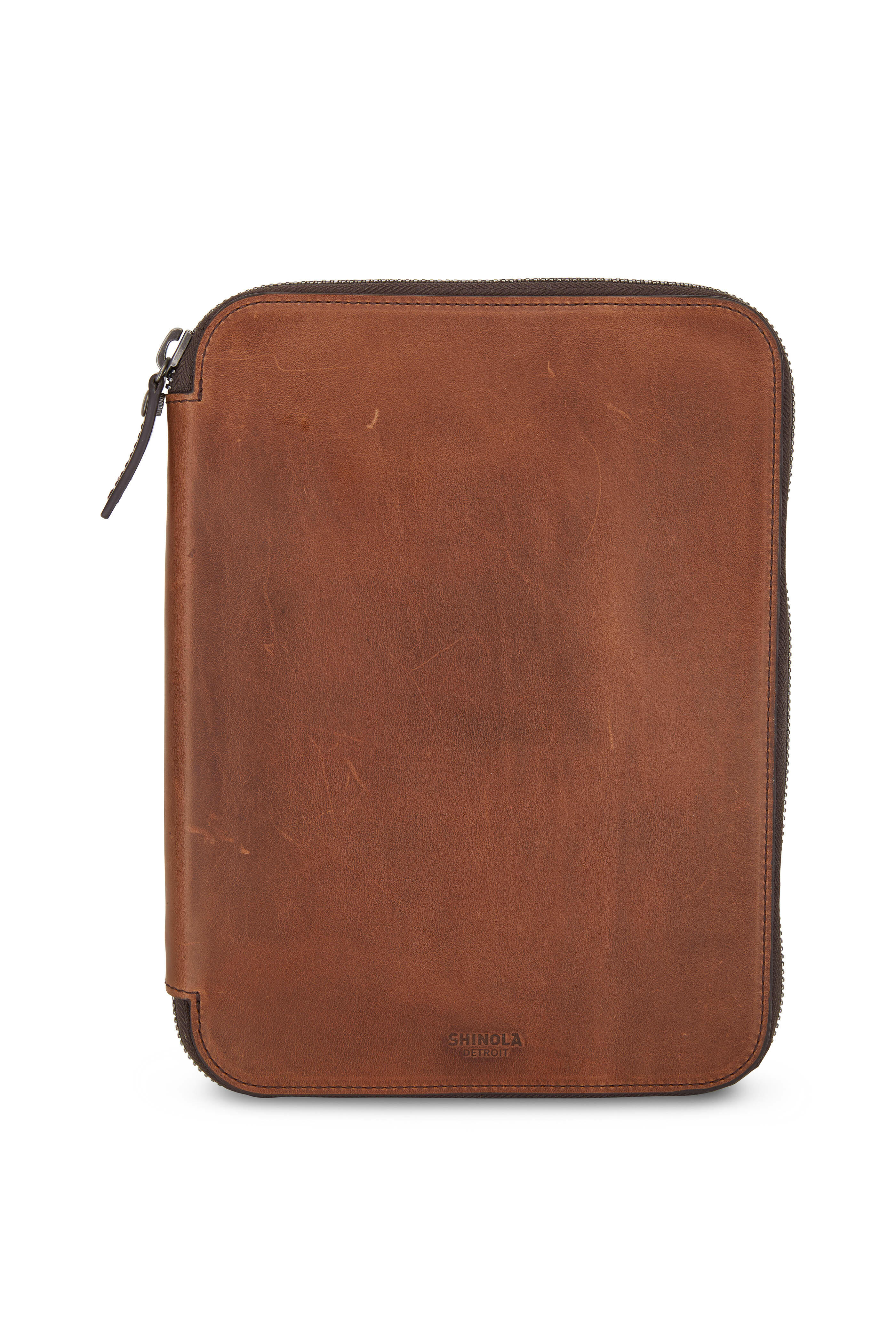 Shinola Medium Brown Leather Tech Portfolio Mitchell Stores
