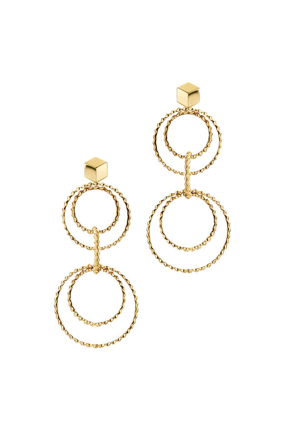 Paolo Costagli - 18K Yellow Gold Diamond Circle Drop Earrings