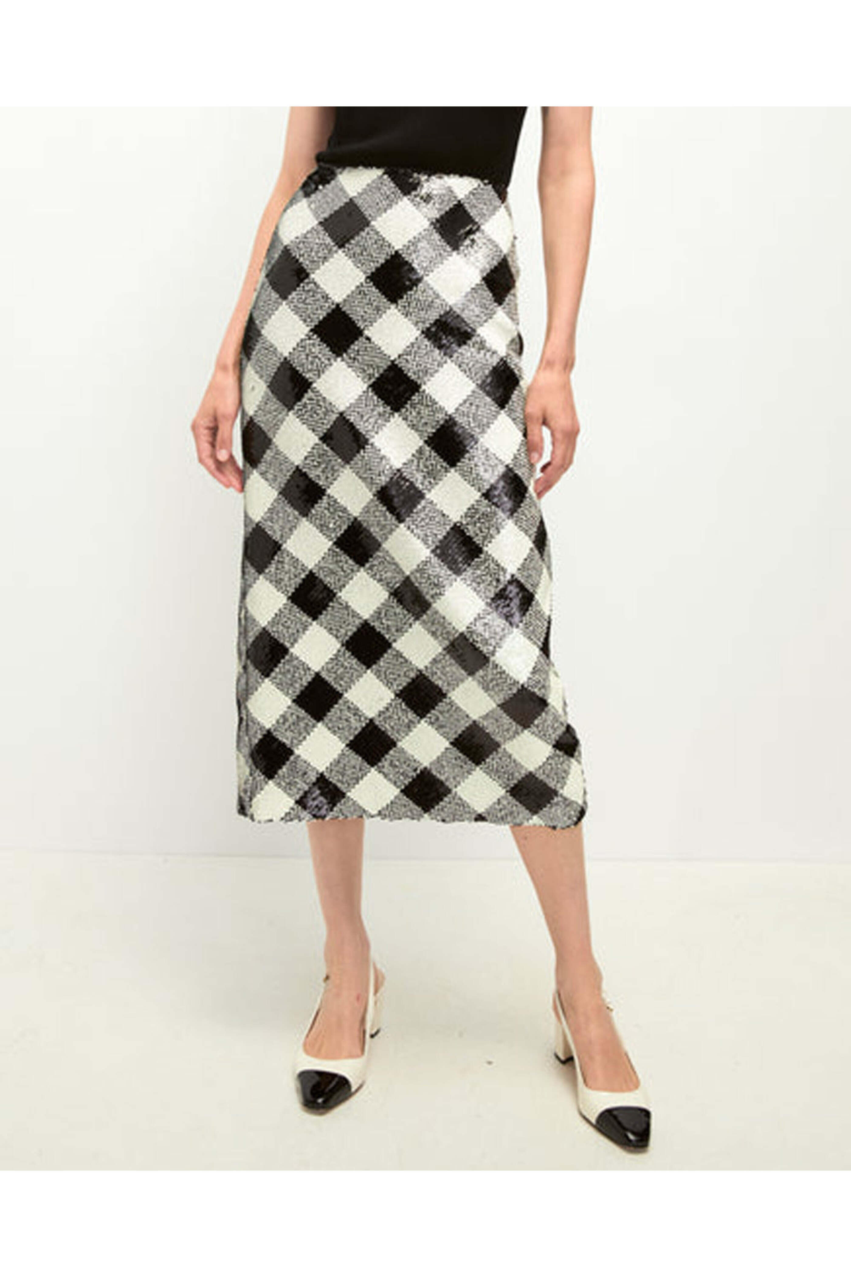 Veronica Beard - Black and Off White Sequin Allora Skirt
