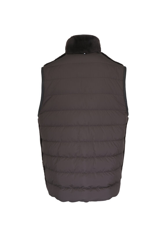Moncler Rysfen Brown Reversible Down Vest - view 6